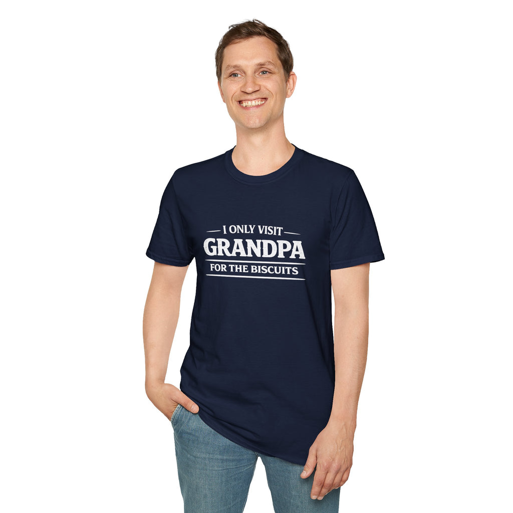 Grandpa Biscuits T-Shirt — "I Only Visit Grandpa For The Biscuits" Funny Family Tee