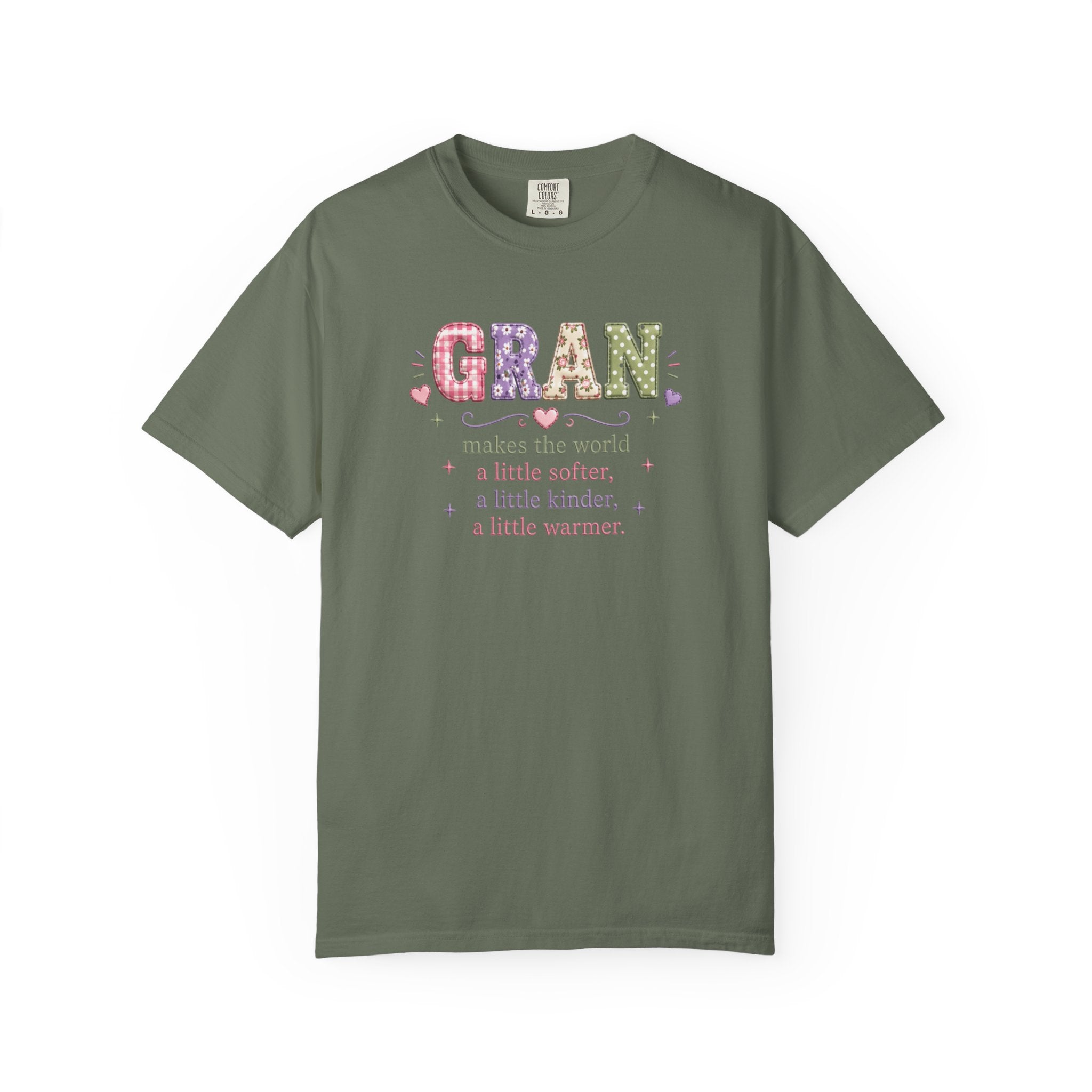 Gran Makes the World Softer T-Shirt – Gift for Grandma, Floral Vintage Lettering