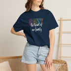 Grandma T-Shirt — "Grandma the Heart of Our Family" Pastel Comfort Tee
