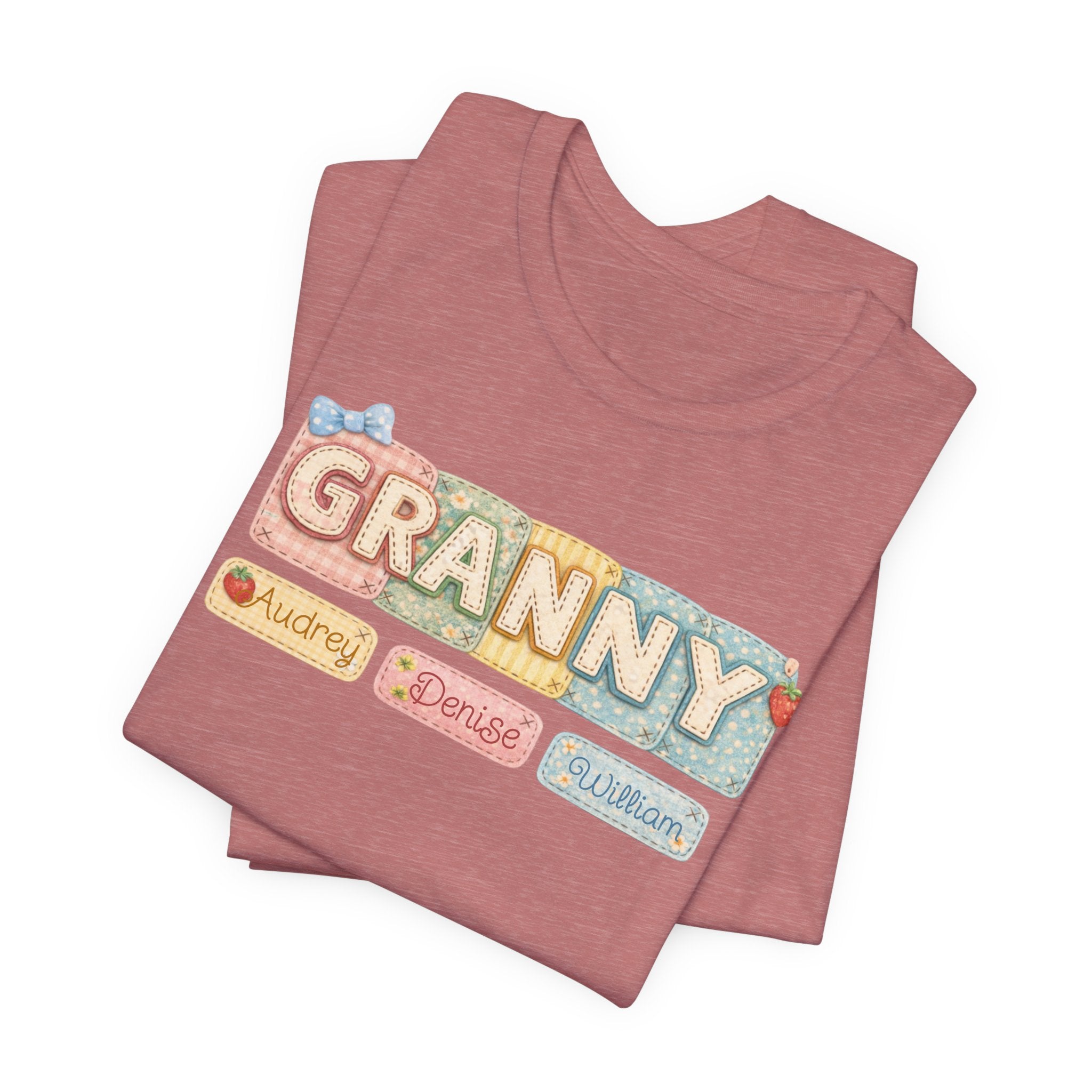 Granny Retro Nameplate T‑Shirt — Personalized Grandma Tee