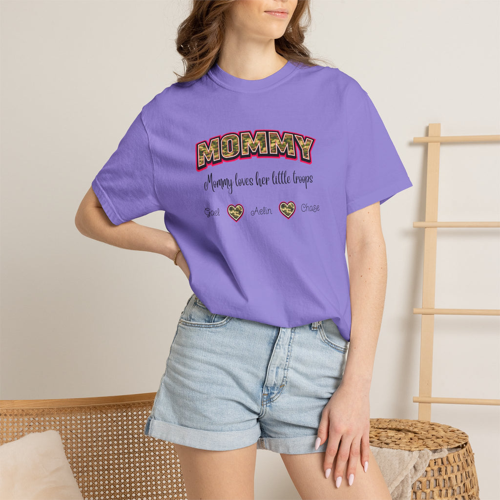 Mommy Camo Heart T-Shirt — "Mommy, I am here for little forever" Mother's Day Tee