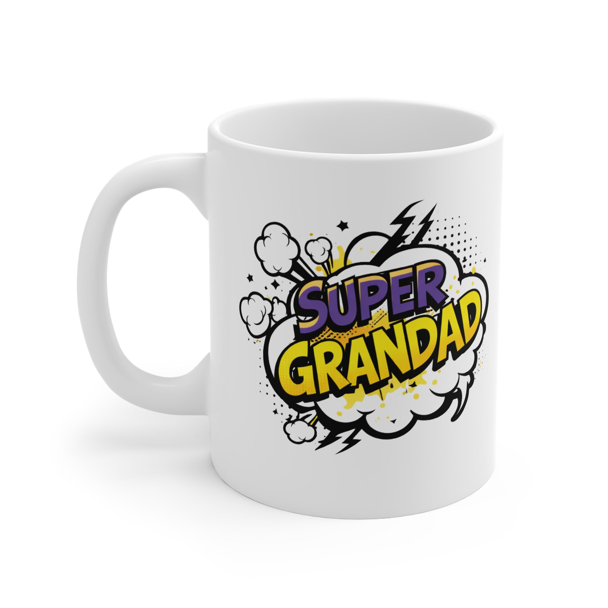 Super Grandad Comic Style Mug – 11oz Gift for Grandfather, Father’s Day & Birthday