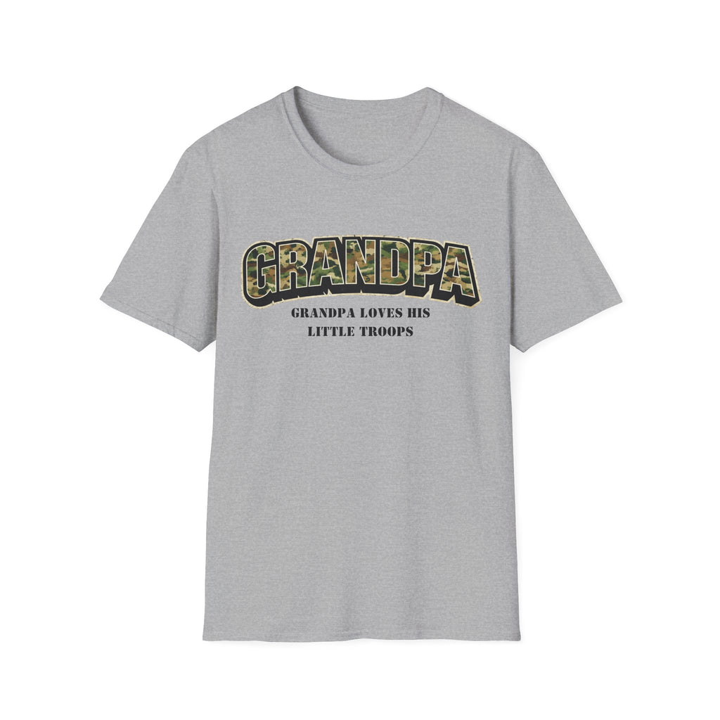 Grandpa Camo T-Shirt — "Grandpa Loves His Little Troops" Military Dad Gift