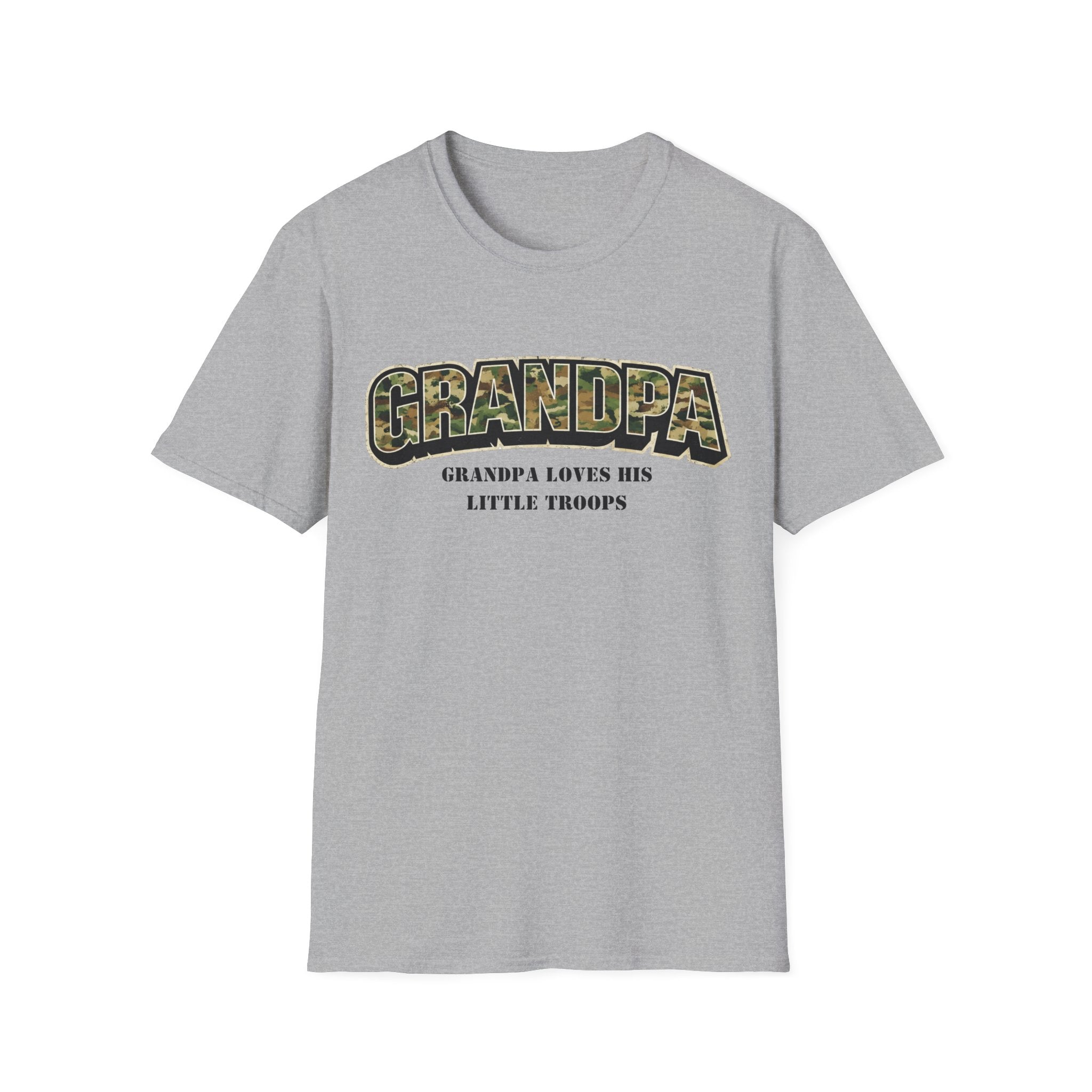 Grandpa Camo T-Shirt — "Grandpa Loves His Little Troops" Military Dad Gift