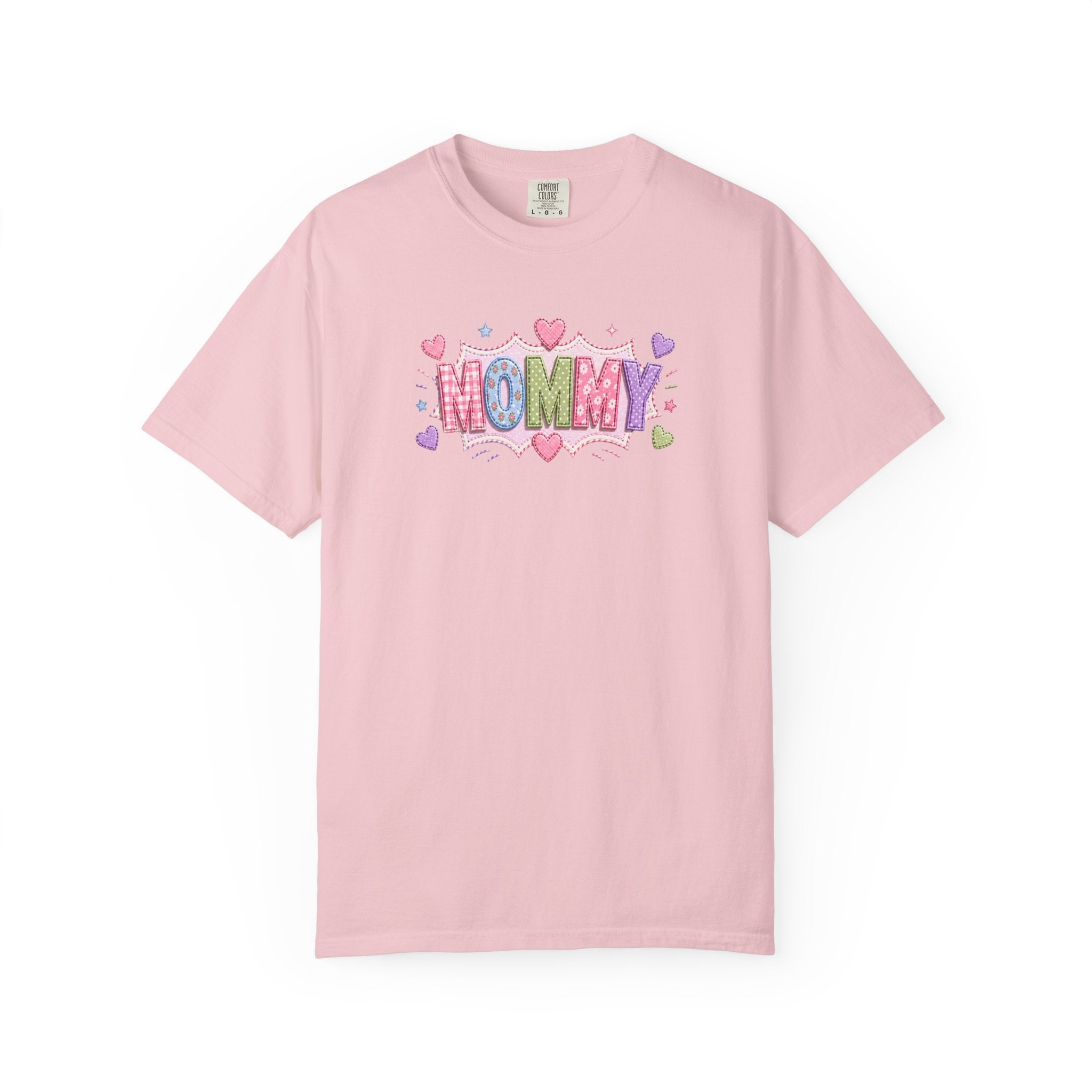 Mommy Hearts T‑Shirt — Cute Pastel 'MOMMY' Graphic Tee for Mother's Day & New Moms