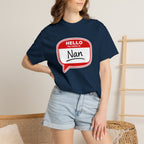 Hello My Name Is Nan T-Shirt — Funny Nan Name Tag Tee, Gift for Grandma