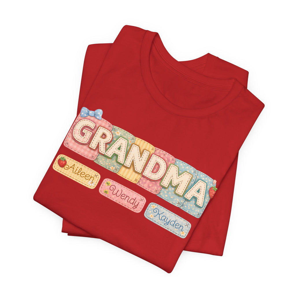 Grandma Floral Retro Tee — "Grandma" Names Design (Aileen • Wendy • Peyton)