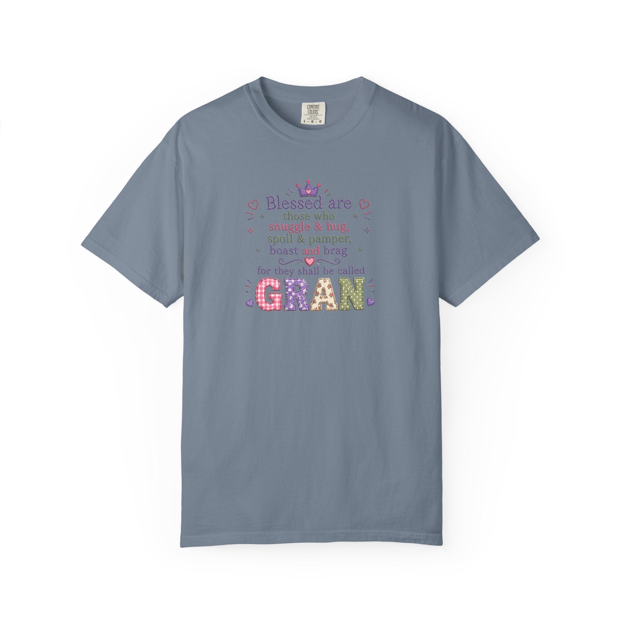 Gran Blessings T-Shirt — "Blessed are those who snuggle & hug... called GRAN"