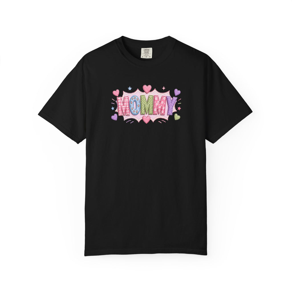 Mommy Hearts T‑Shirt — Cute Pastel 'MOMMY' Graphic Tee for Mother's Day & New Moms