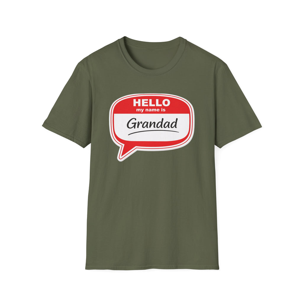 Hello My Name Is Grandad T-Shirt — Funny Grandfather Gift