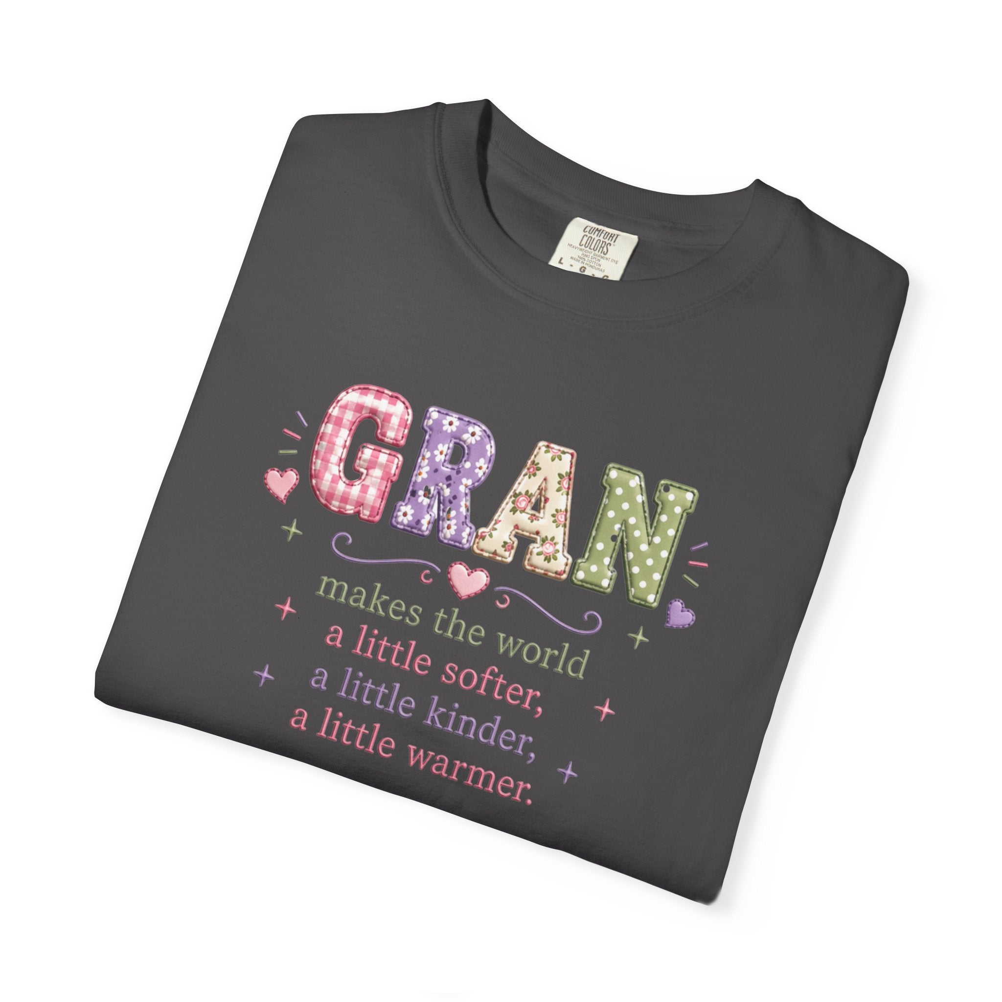 Gran Makes the World Softer T-Shirt – Gift for Grandma, Floral Vintage Lettering
