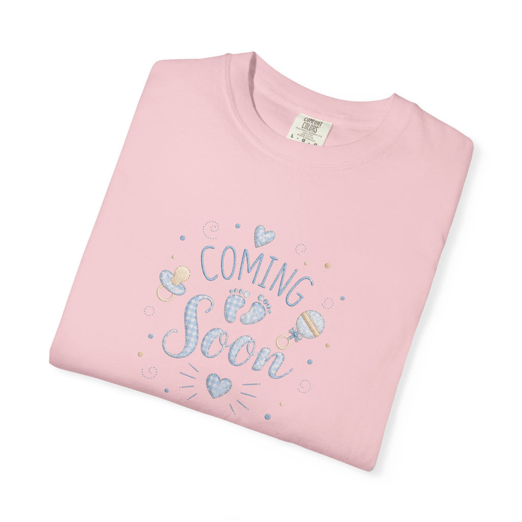 Coming Soon Baby T-Shirt — Gender Reveal Pregnancy Announcement Tee