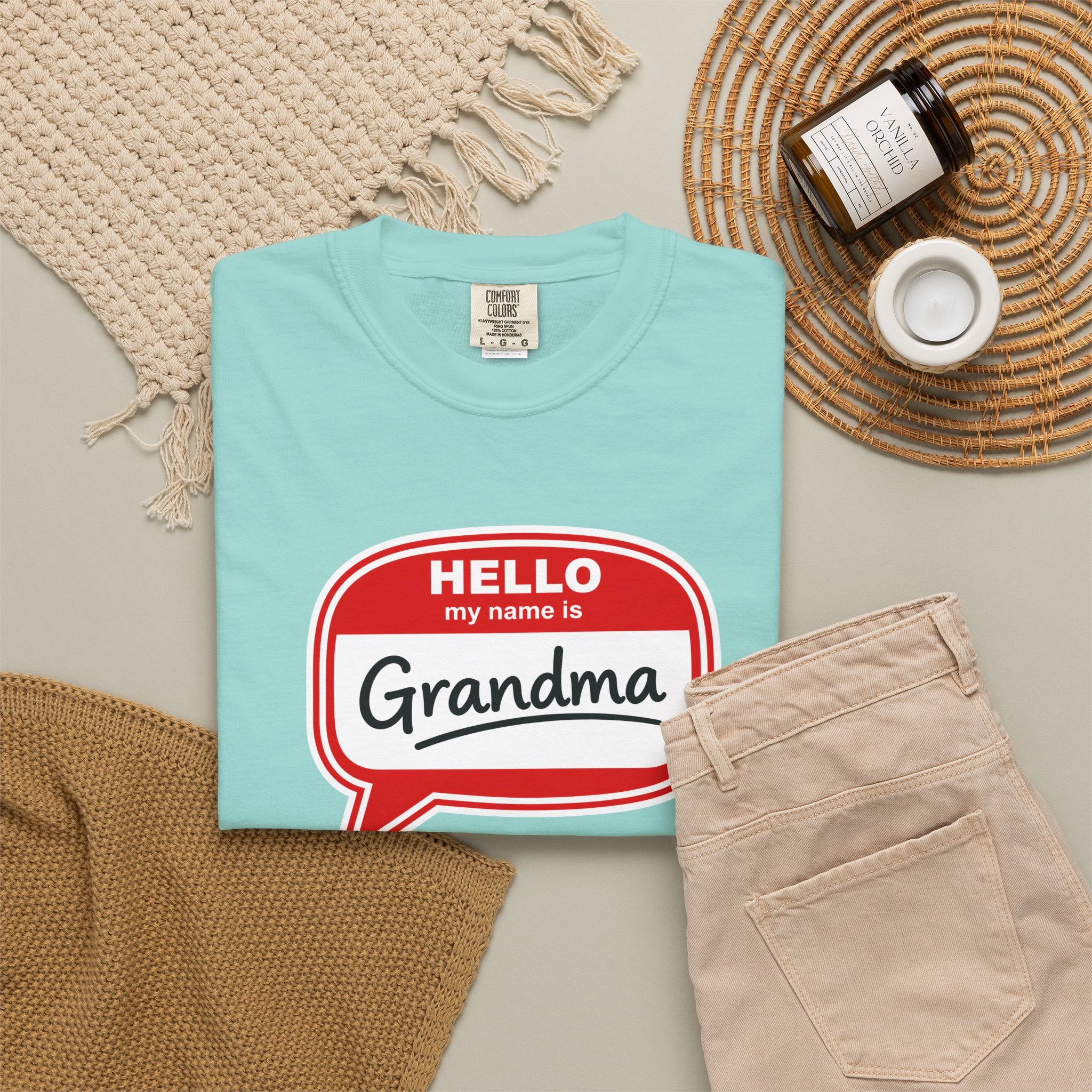 Hello My Name Is Grandma T-Shirt — Funny Grandma Name Tag Tee
