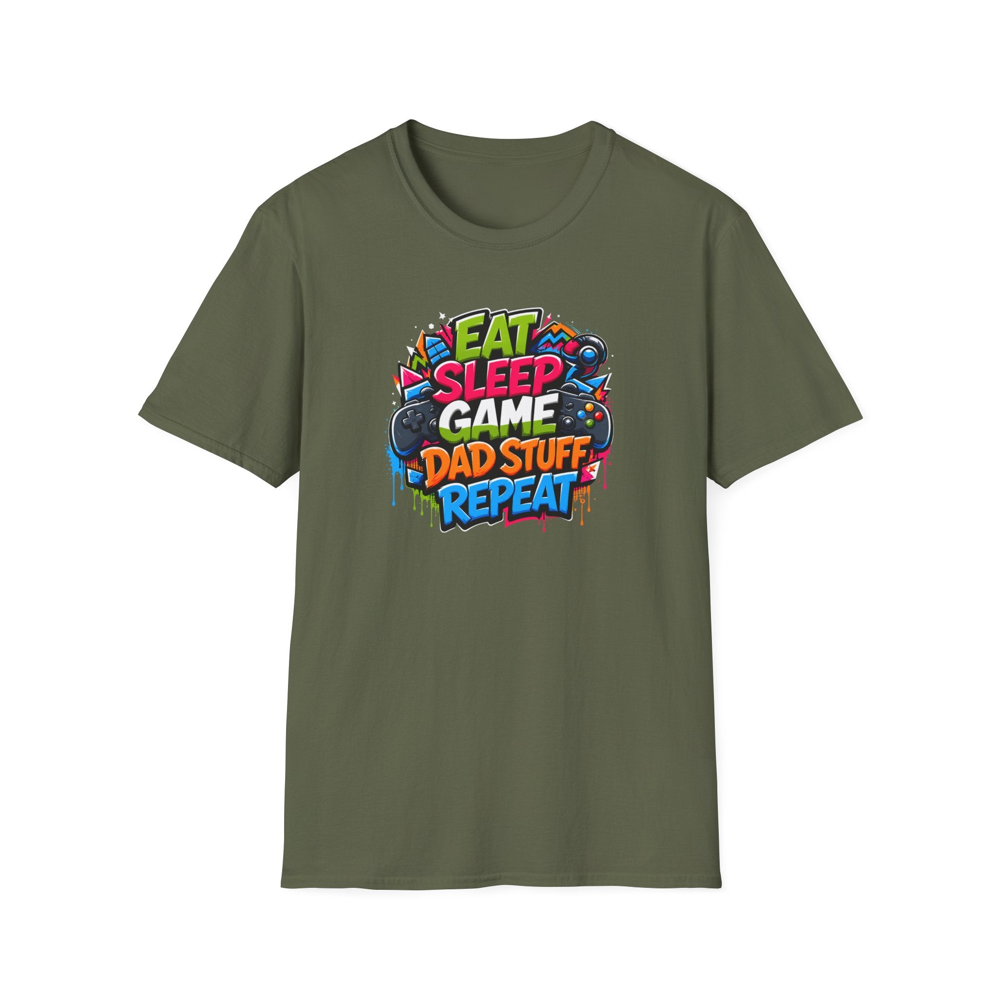 Eat Sleep Game Dad Stuff Repeat T-Shirt