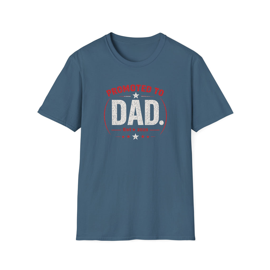 Promoted to Dad T-Shirt — New Dad Announcement Gift, Father’s Day Tee