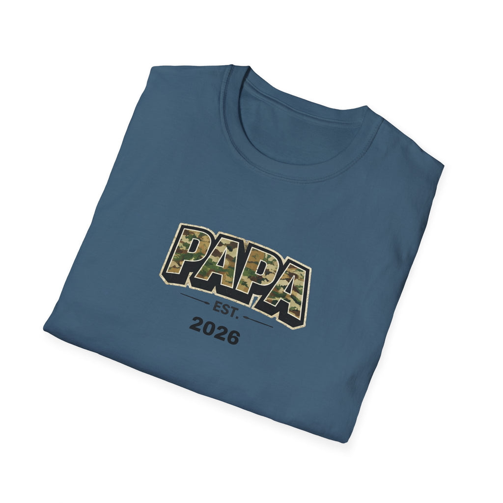 Papa Est. 2026 T-Shirt – Camo Fathers Day New Dad Gift