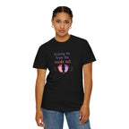 Pregnancy T-Shirt "Kicking Me From the Inside Out" — Cute Baby Footprint Maternity Tee