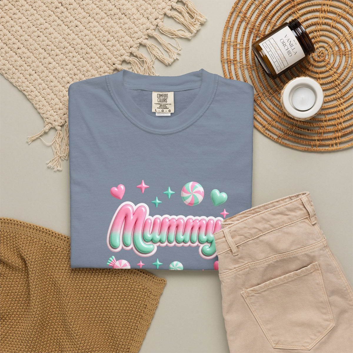 Mummy Pastel Candy Script T-Shirt
