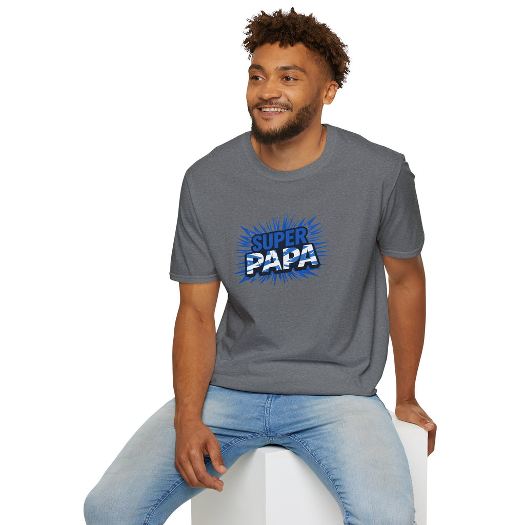 Super Papa Scotland Flag/Scottish themed T-Shirt – Comic Style Father’s Day Gift