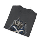 Bagpipes Following Scotland Flag Tee