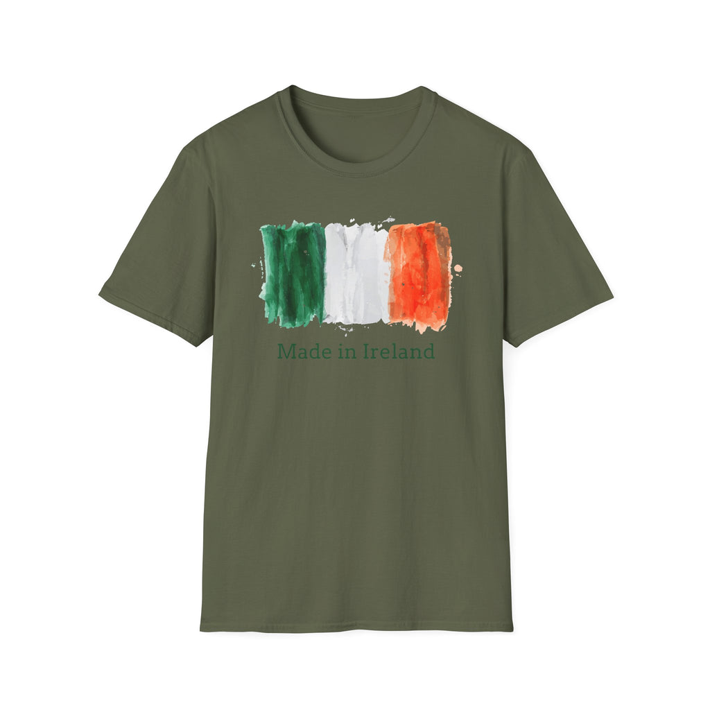 Made in Ireland T-Shirt — Watercolor Irish Flag Tee