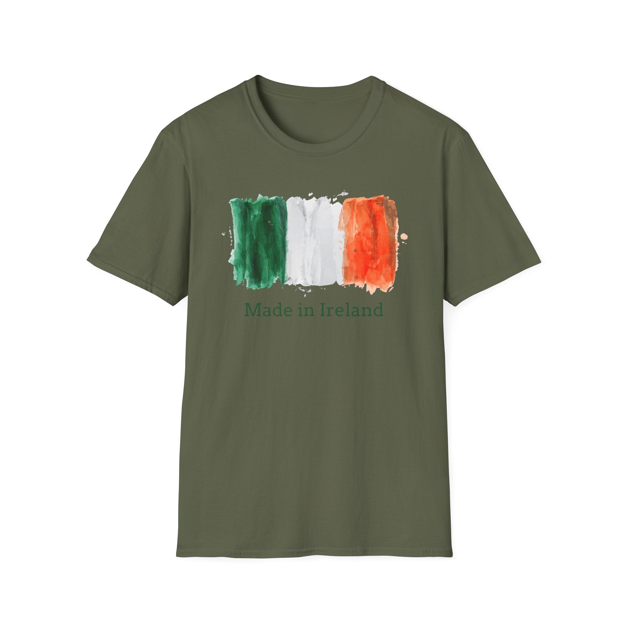 Made in Ireland T-Shirt — Watercolor Irish Flag Tee