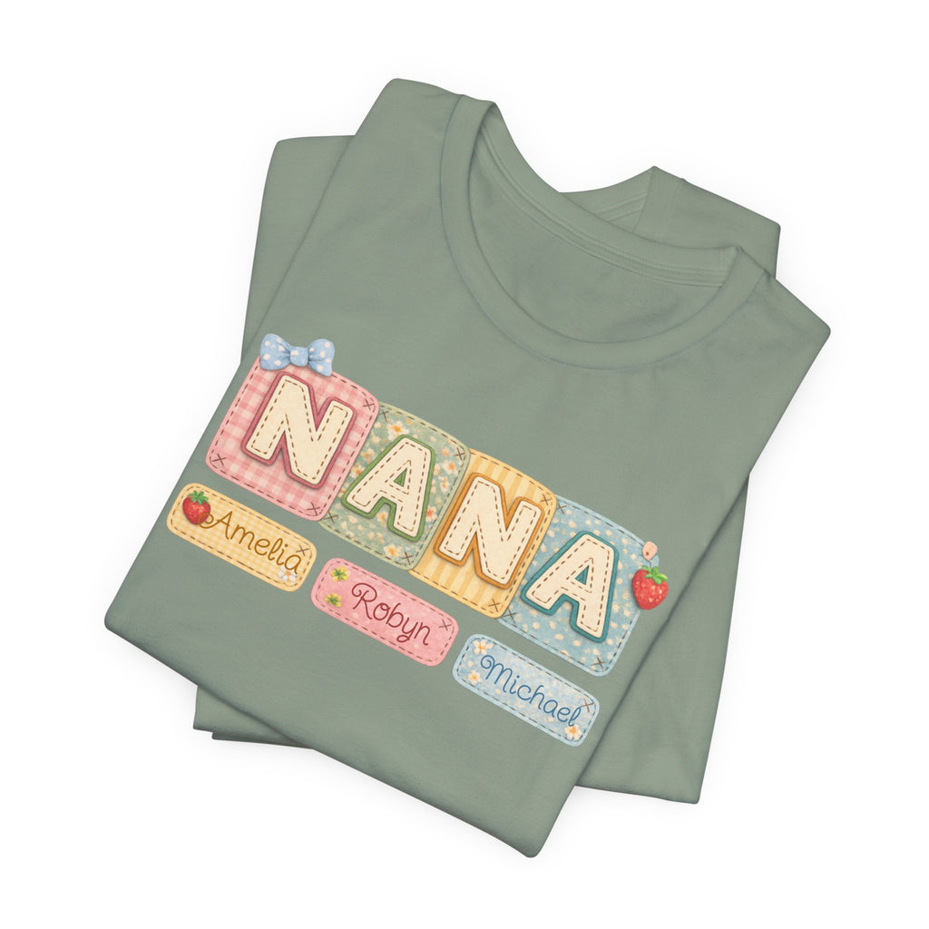 Nana Baby Blocks Tee — Personalized Grandmother Name Shirt