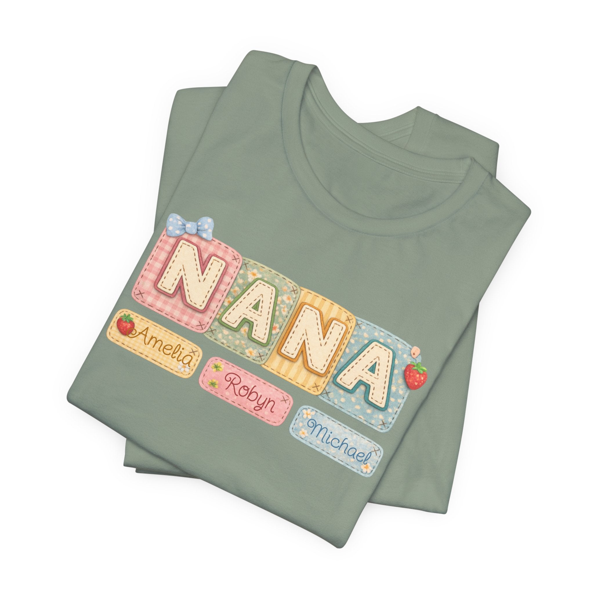 Nana Baby Blocks Tee — Personalized Grandmother Name Shirt