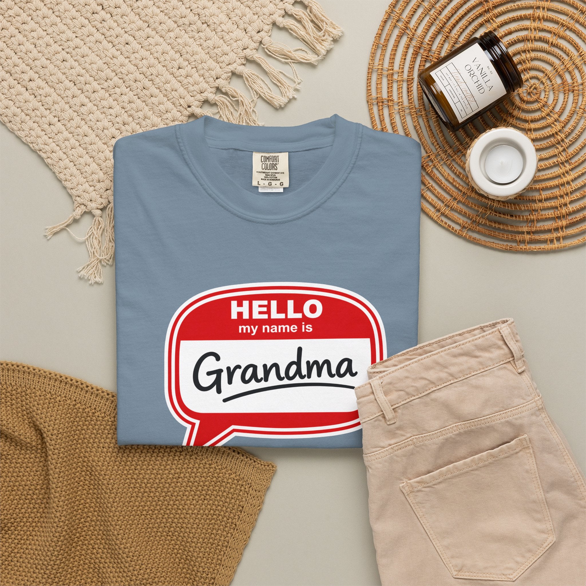 Hello My Name Is Grandma T-Shirt — Funny Grandma Name Tag Tee