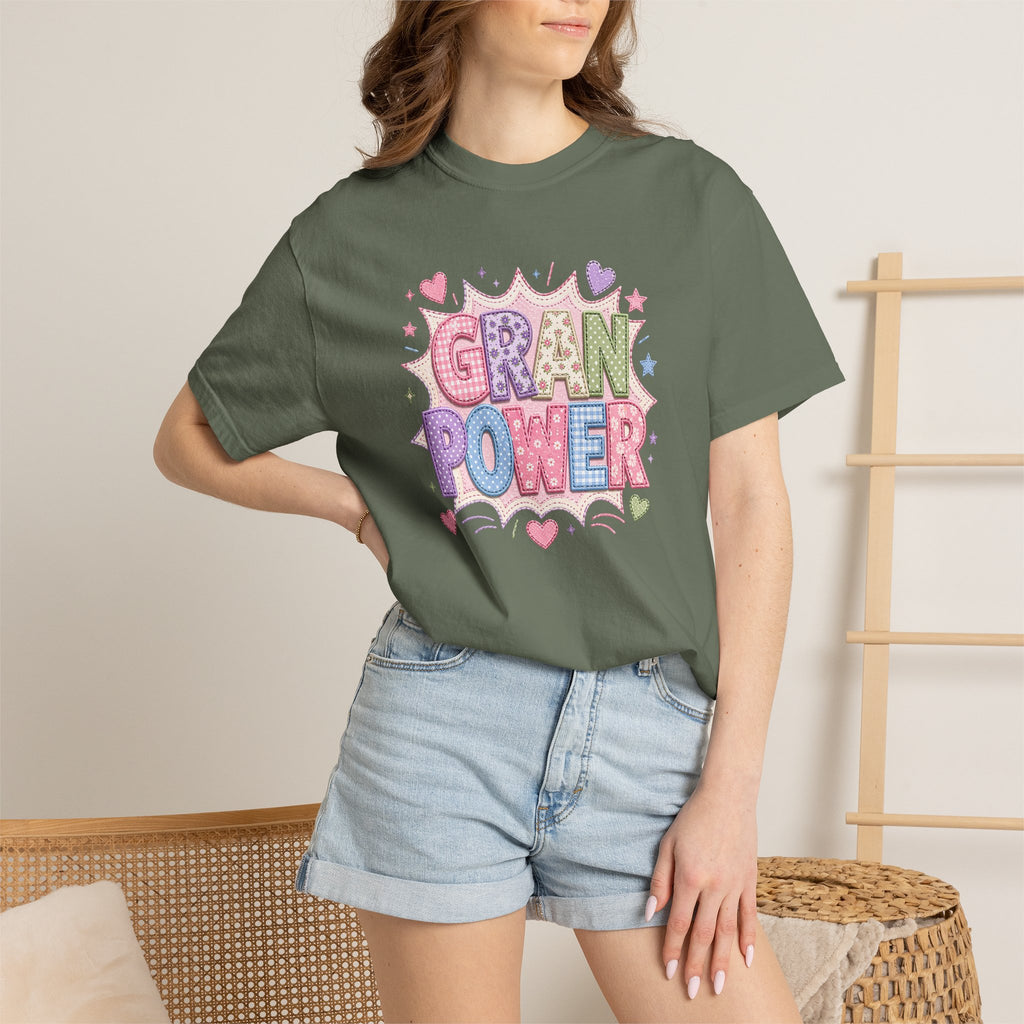 Gran Power T-Shirt — Cute Pastel 'Gran Power' Graphic Tee for Grandparents, Mother's Day Gift