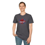 Super Dad T-Shirt – Union Jack Flag pattern Retro Comic Father’s Day Tee