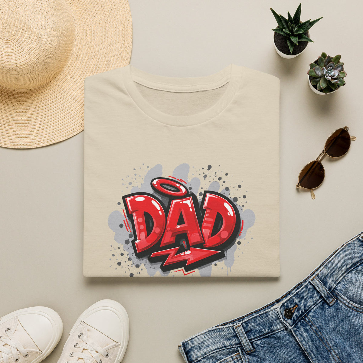 Dad Red Graffiti T-Shirt