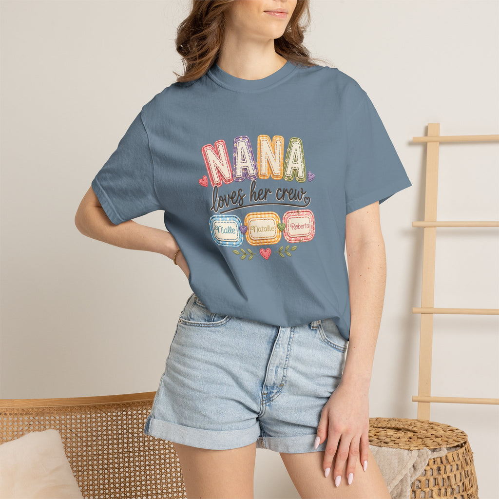 T-Shirt — “Nana Loves Her Crew” Colorful Grandma Family tee