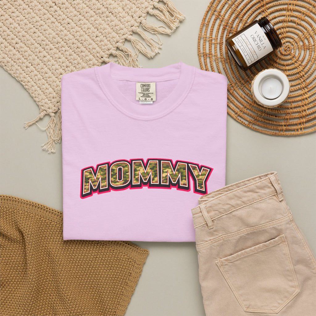 Mommy Camo Graphic T-Shirt — Retro Lettering Mother's Day Tee