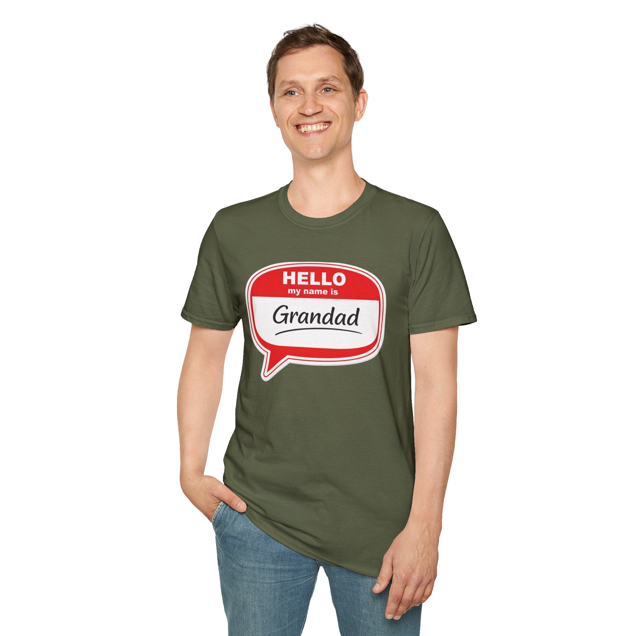 Hello My Name Is Grandad T-Shirt — Funny Grandfather Gift