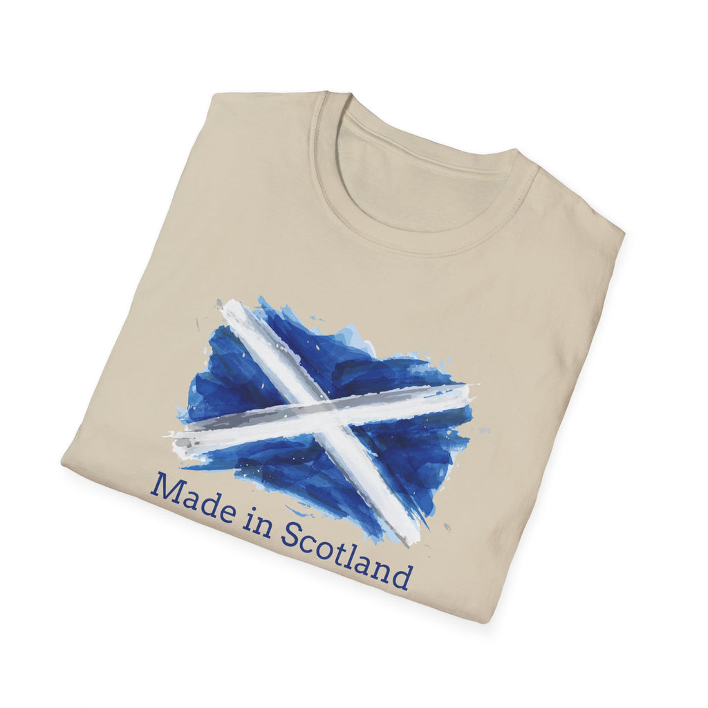 Made in Scotland T-Shirt — Watercolor Saltire Flag Tee