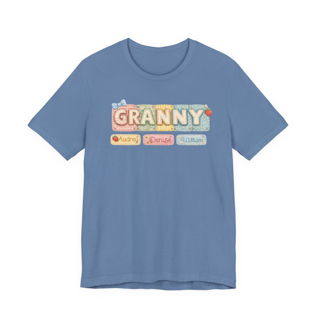 Granny Retro Nameplate T‑Shirt — Personalized Grandma Tee