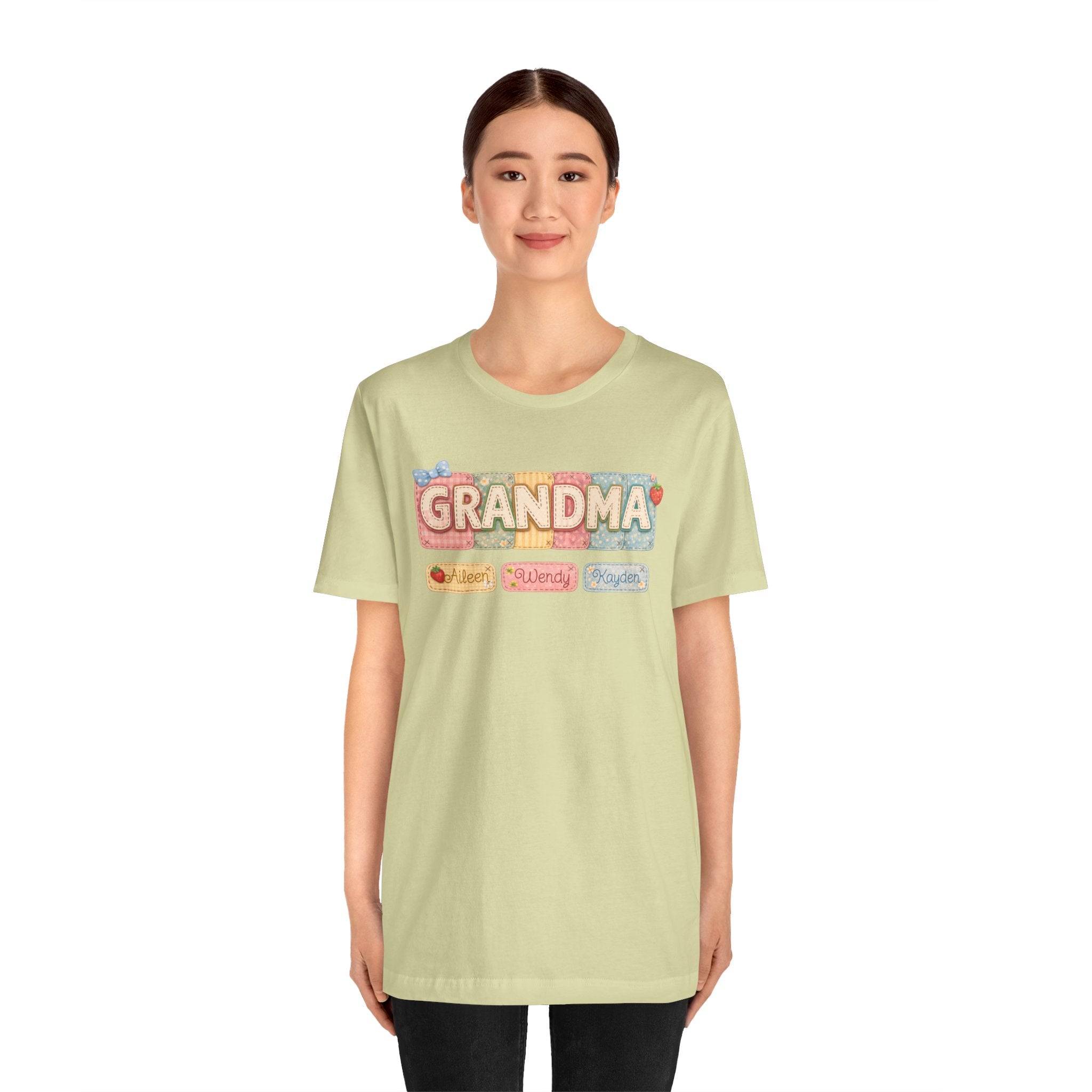 Grandma Floral Retro Tee — "Grandma" Names Design (Aileen • Wendy • Peyton)