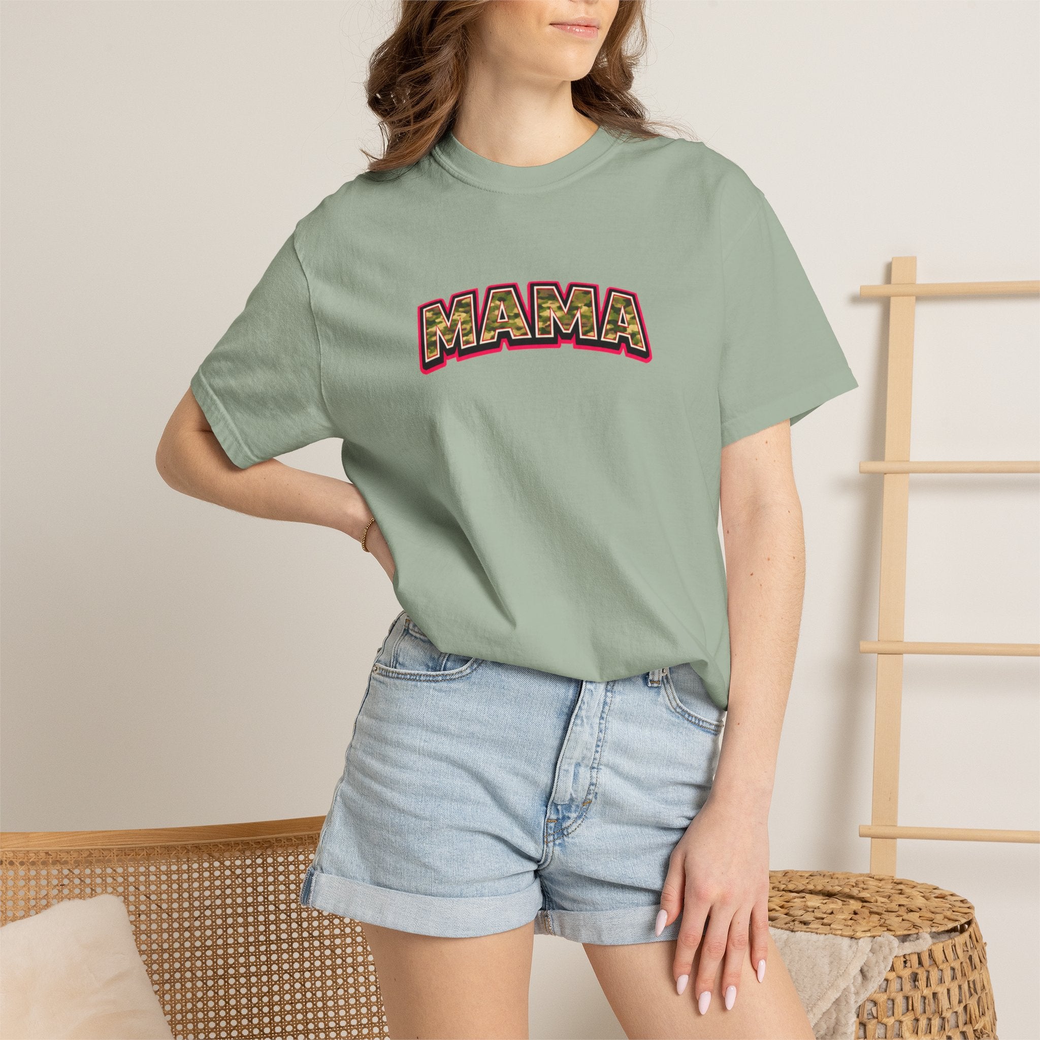Mama Camo Retro T-Shirt — Vintage Lettering Mother's Day Tee