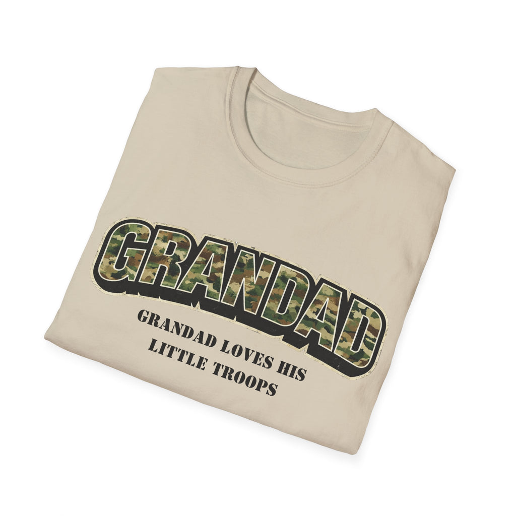 Grandad Camo T-Shirt — "Grandad Loves His Little Troops" Patriotic Grandpa Gift