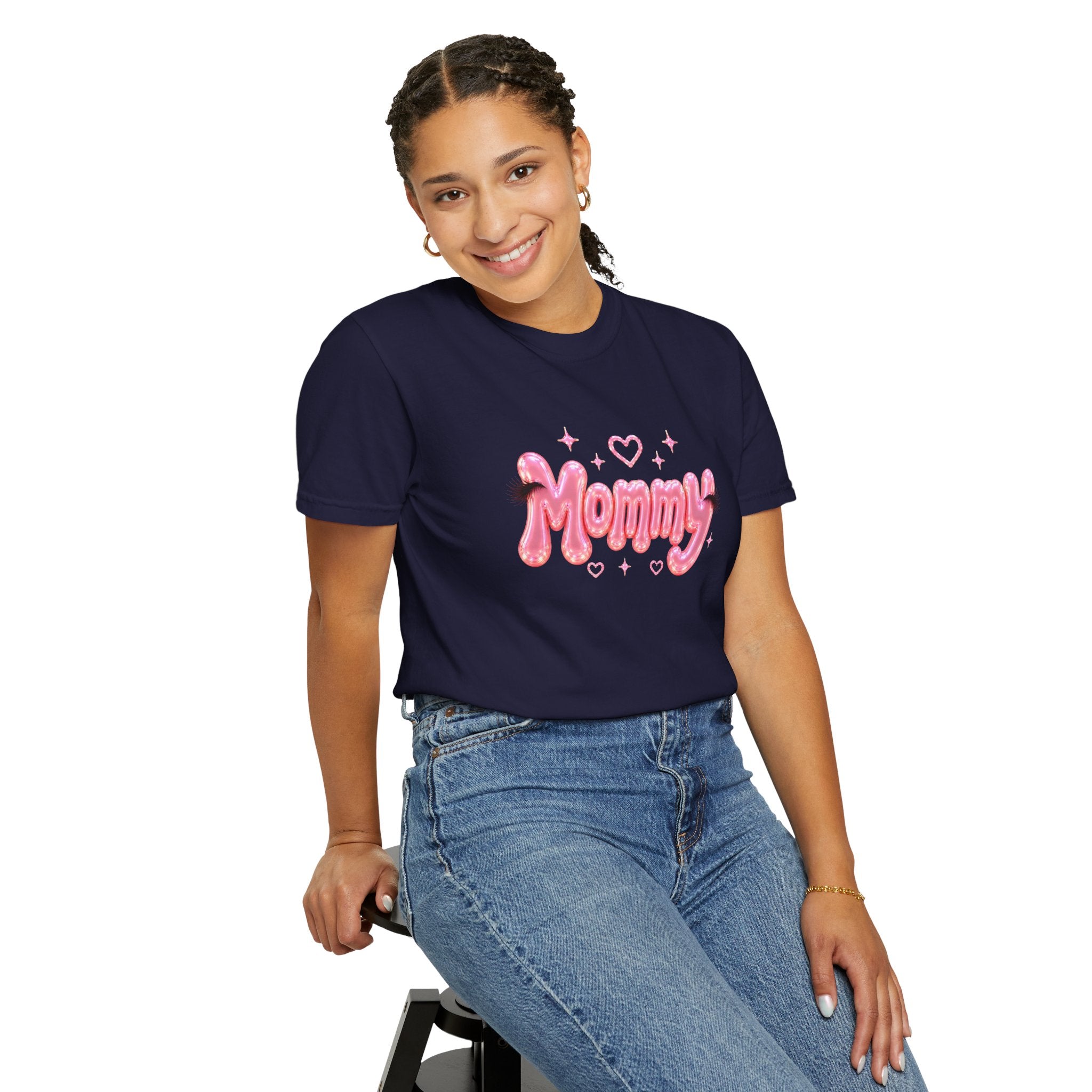 MOMMY Pink Balloon Eyelashes T-Shirt