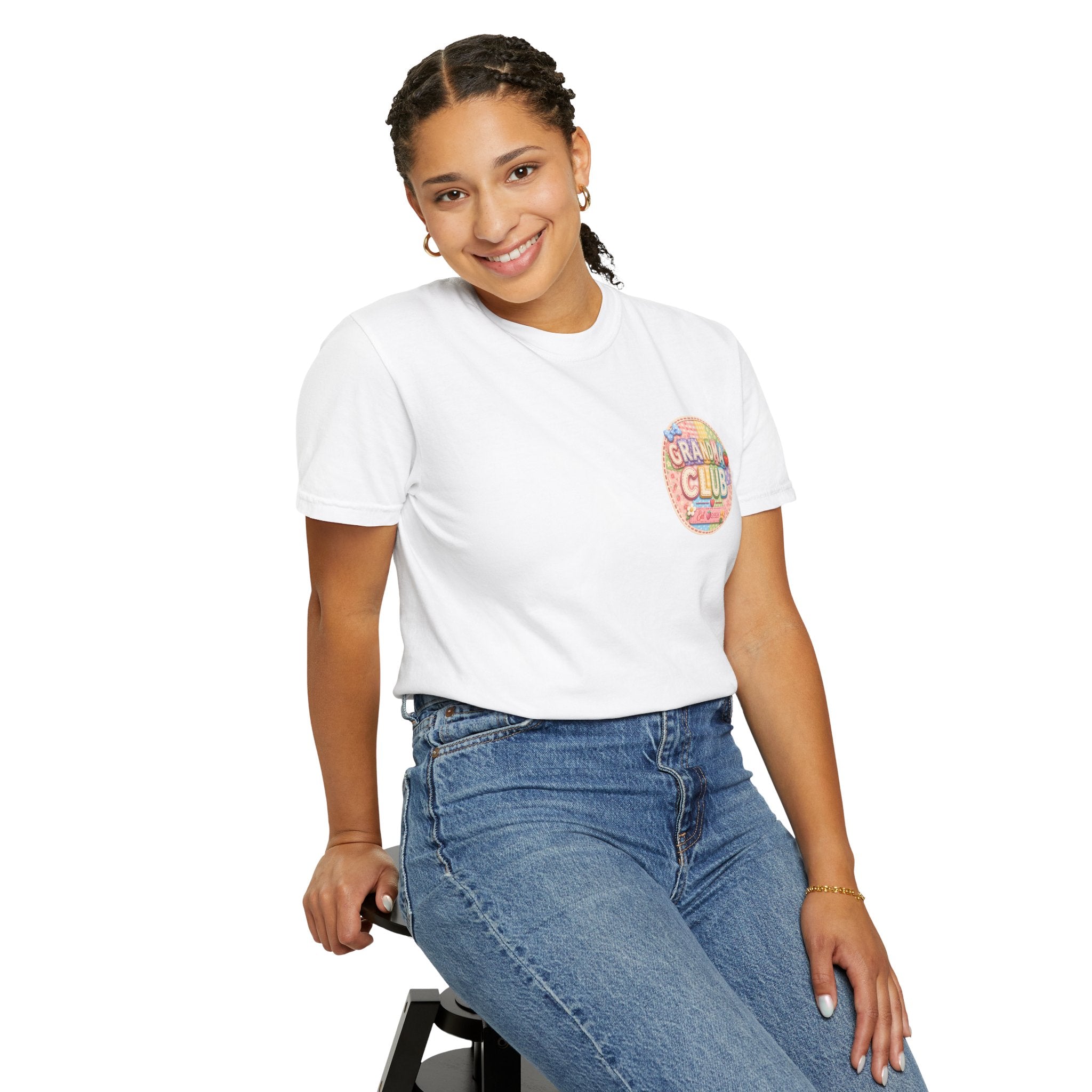 Grandma Club T-Shirt — Retro Floral Graphic