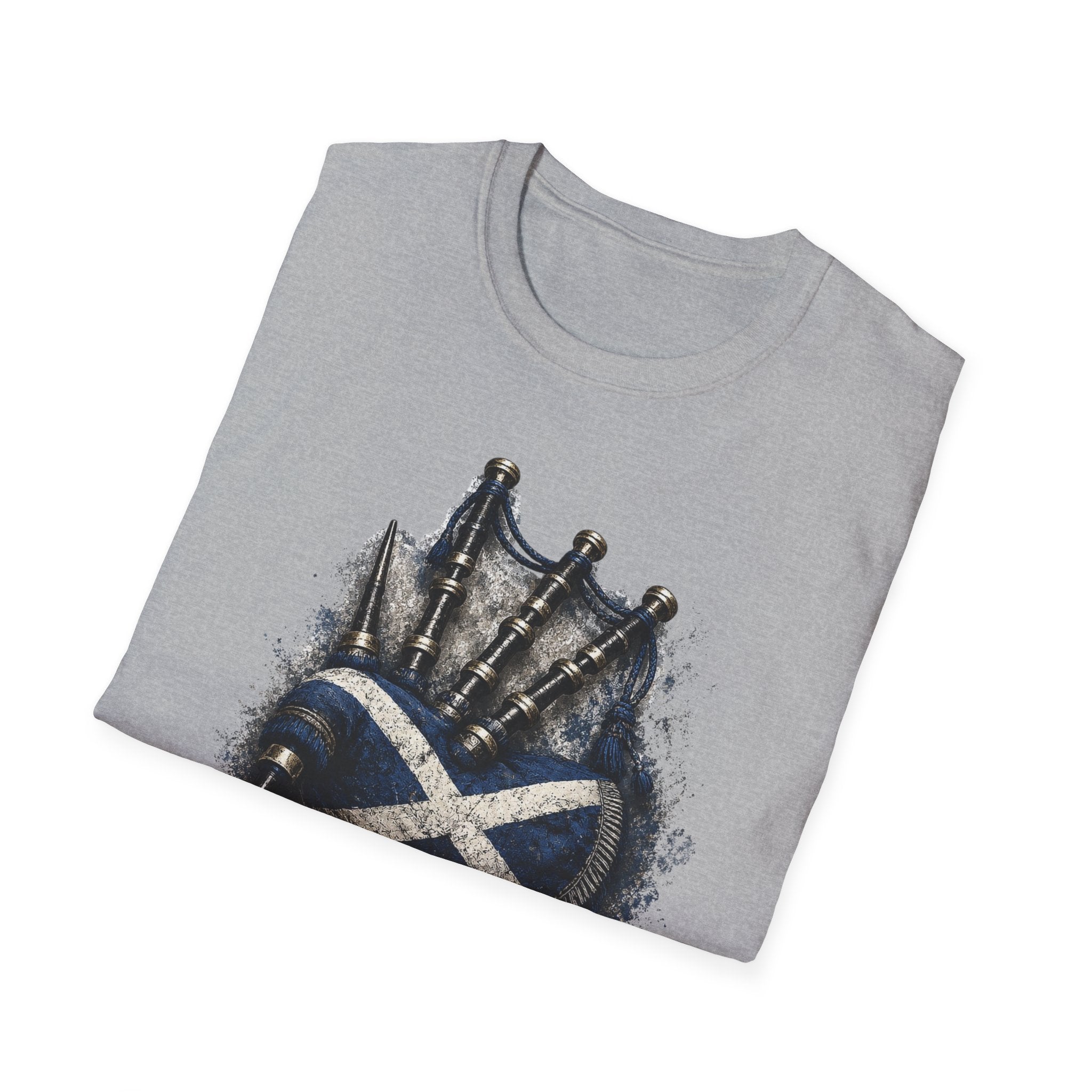 Bagpipes Following Scotland Flag Tee