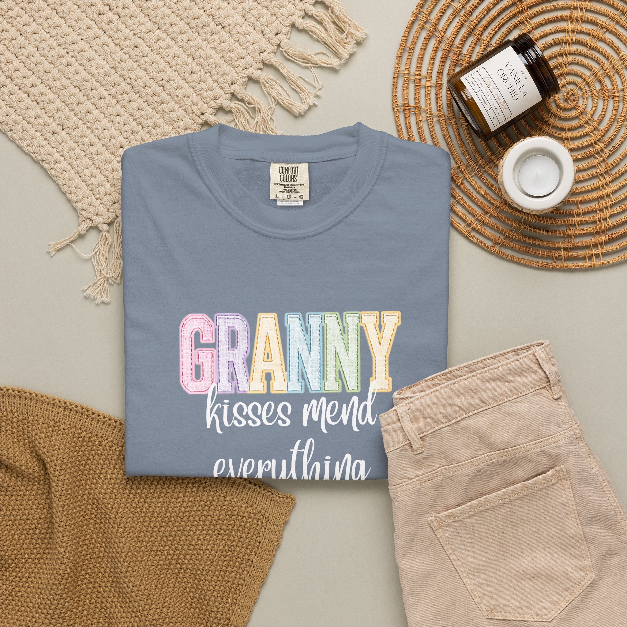 Granny Kisses Mend Everything T-Shirt — Pastel Grandma Gift