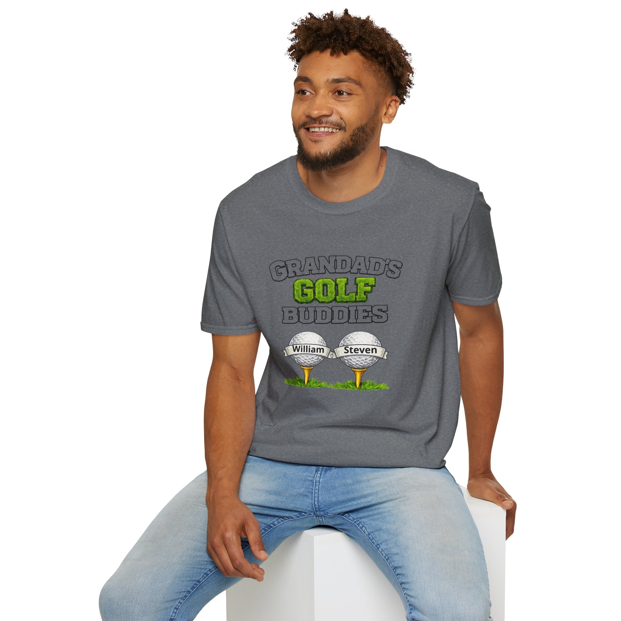 Grandad's Golf Buddies T-Shirt — Personalized Names Golf Tee