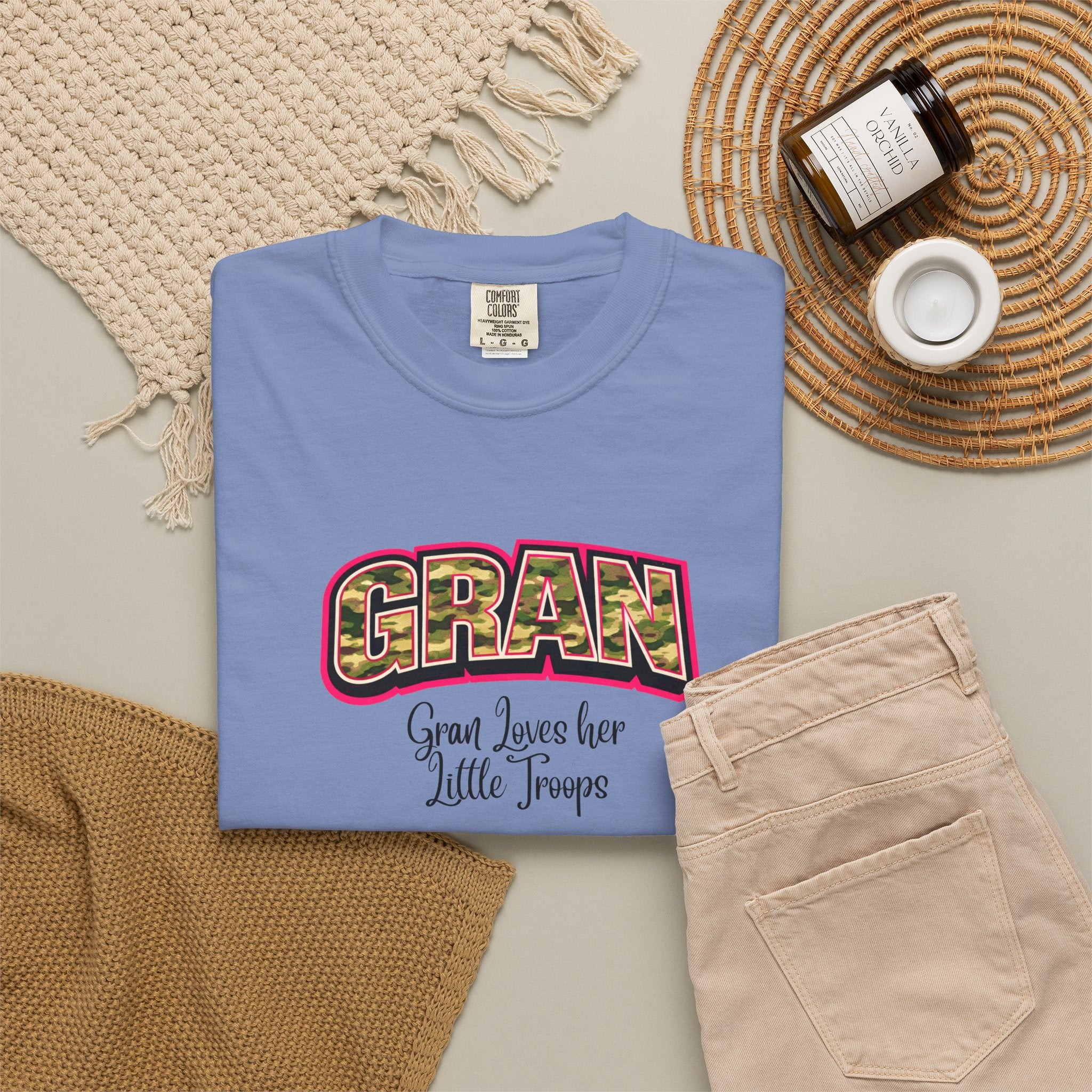 Gran Floral Graphic T-Shirt — "Gran Loves Her Little Troops" Gift Tee