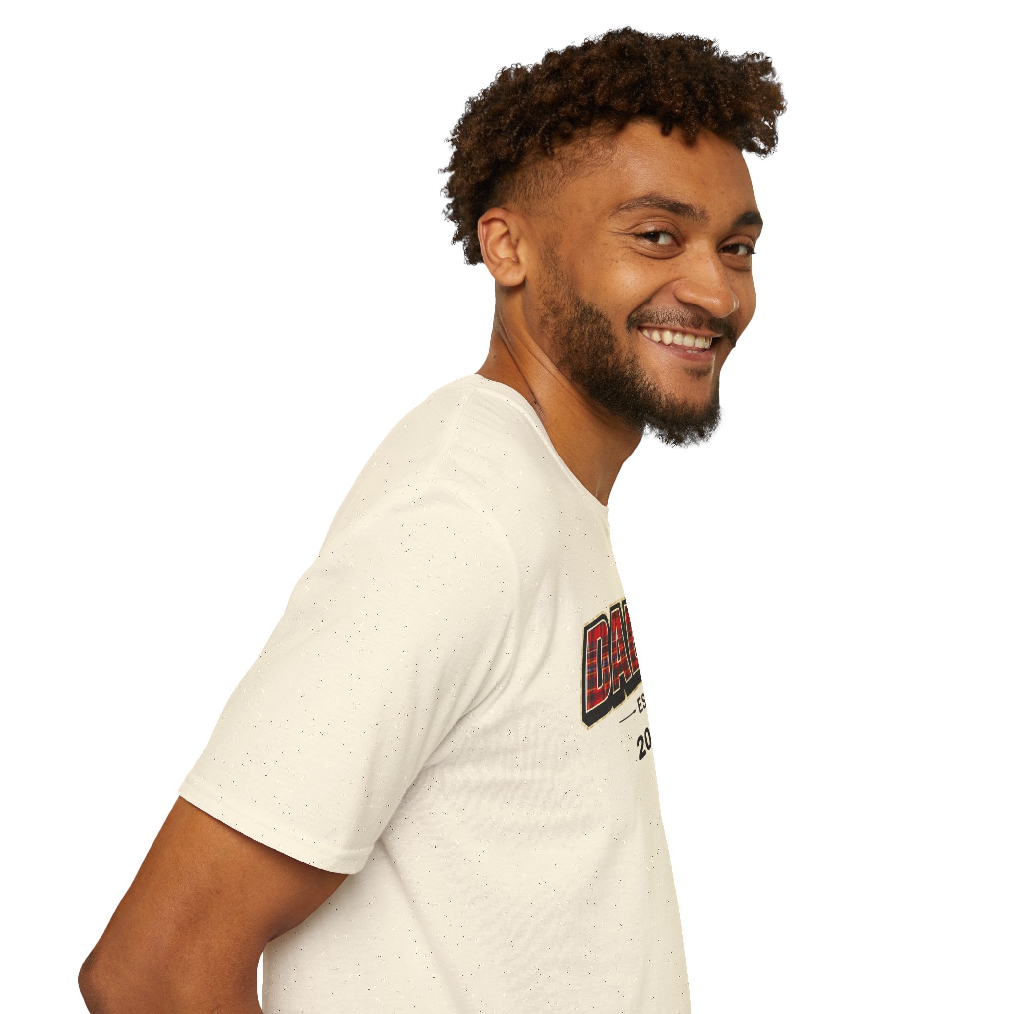 Daddy Est. 2026 T-Shirt — Plaid Dad Announcement Tee