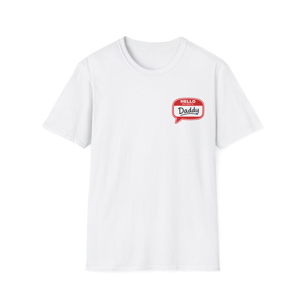 Daddy Name Tag T-Shirt - 'Hello Daddy' Retro Speech Bubble Tee