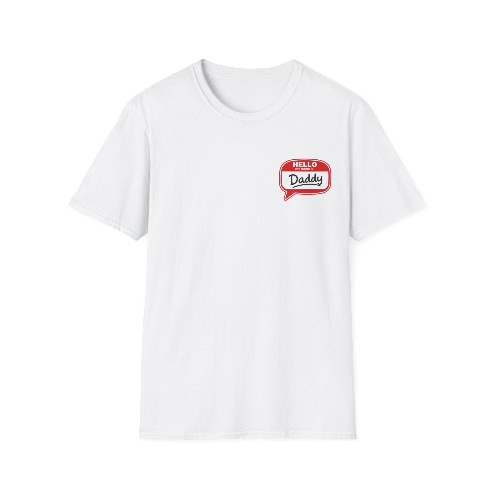 Daddy Name Tag T-Shirt - 'Hello Daddy' Retro Speech Bubble Tee