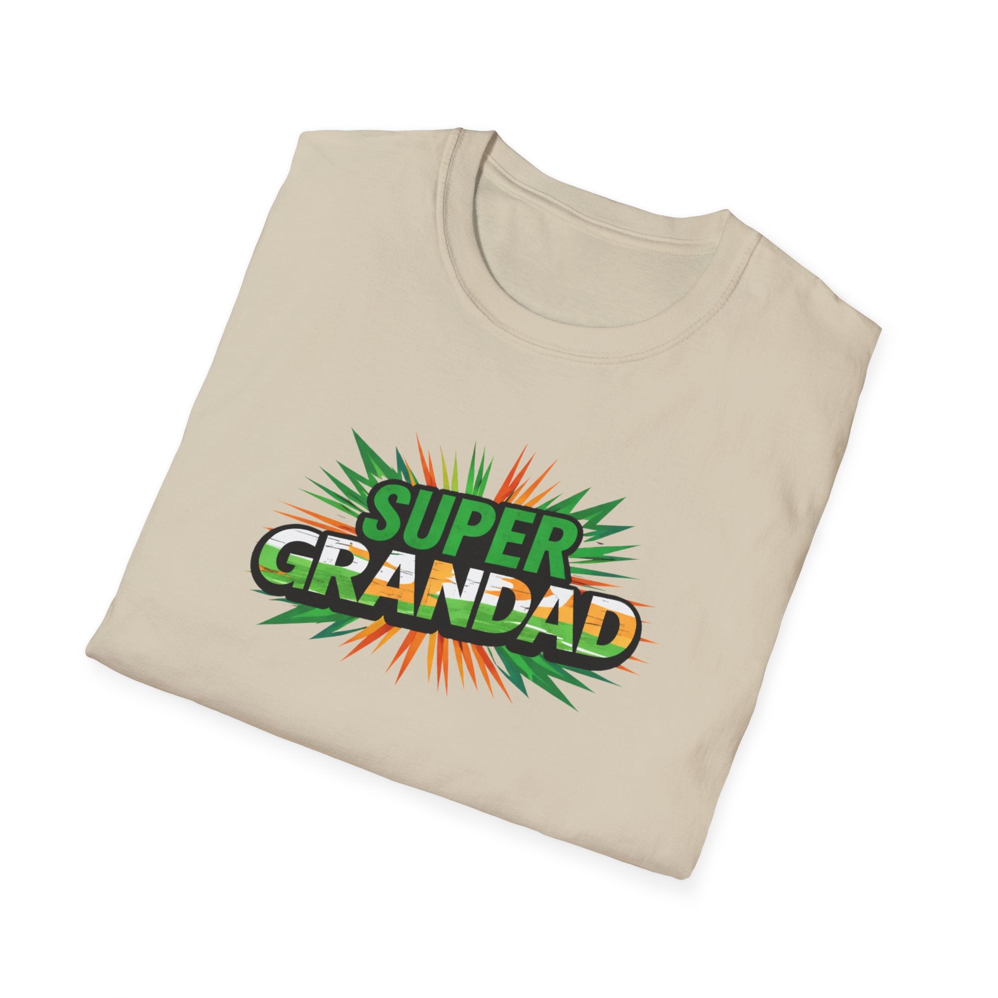 Super Grandad Ireland Flag/Irish themed T-Shirt — Retro Comic Style Gift for Grandpa (Father's Day, Birthday)